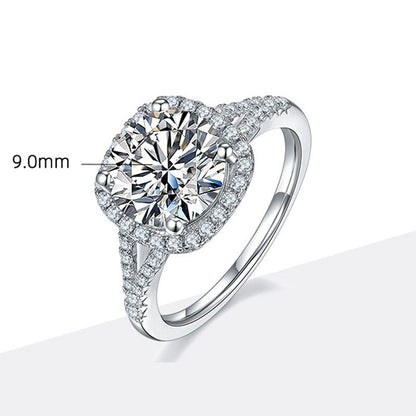 3 Carats Real Moissanite Ring 925 Sterling Silver Luxury Charms Hearts
