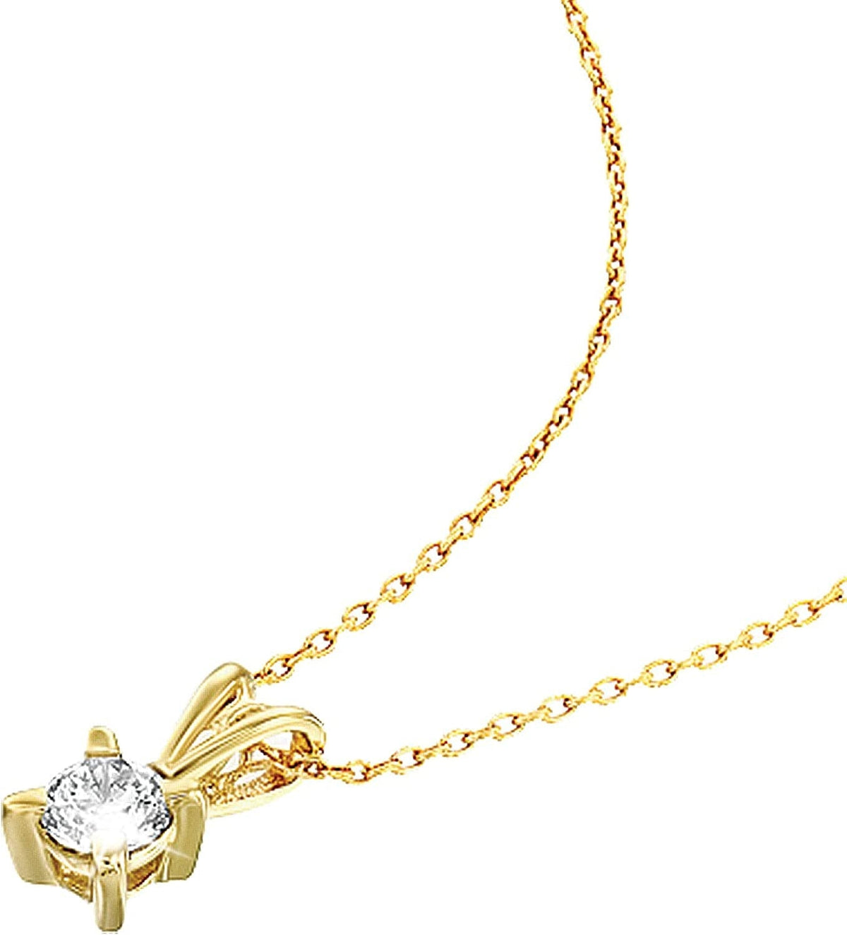 Diamond Pendant Necklace for Women 14K Yellow Gold Diamond Solitaire Pendant