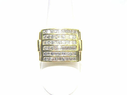 DIAMOND 54 ASSCHER SHAPE DIAMOND CHANNEL SET MENS DIAMOND RING DIAMOND BAND GOLD