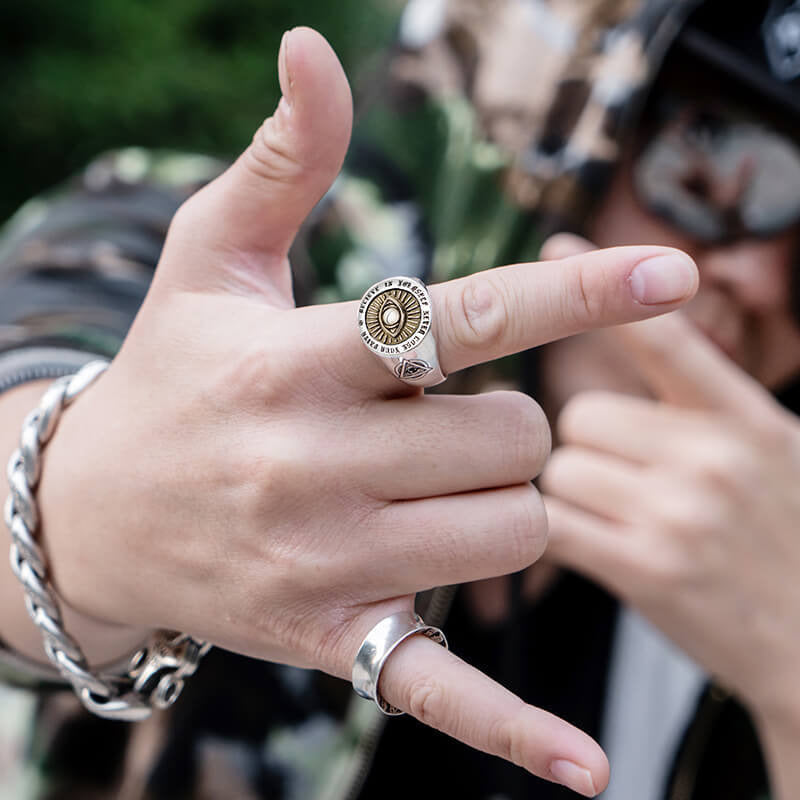 Men'S Ring Vintage Punk S925 Silver