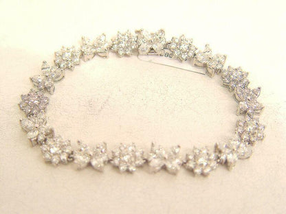 DIAMOND ROUND BRILLIANT SHAPE MARQUISE SHAPE ALL AROUND SET BRACELET PLATINUM