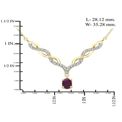 0.48 Carat T.G.W. Ruby Gemstone and Accent White Diamond Women'S Pendant