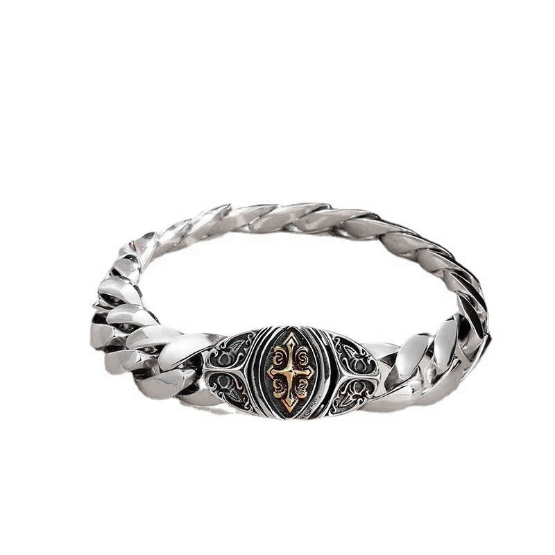 Men'S and Women'S Fashion Sterling Silver Cross Bracelet