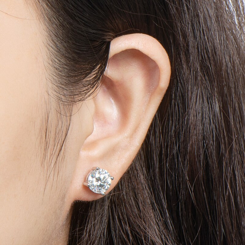 Luxury 11MM 5Ct Real Moissanite Diamond Stud Earrings for Women Classic 925