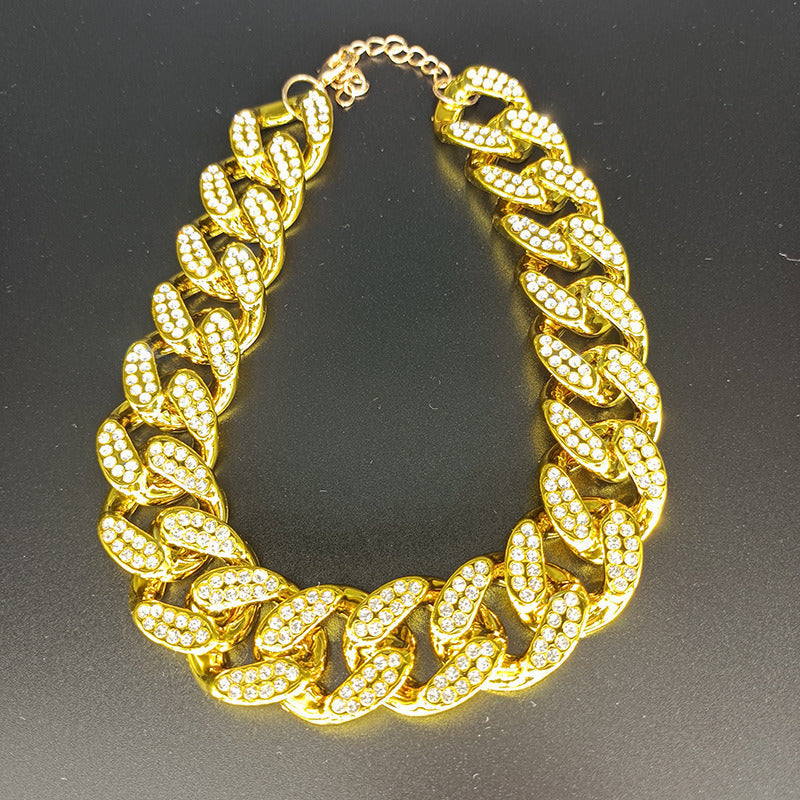 Pet Fashion Simple Diamond Gold Necklace