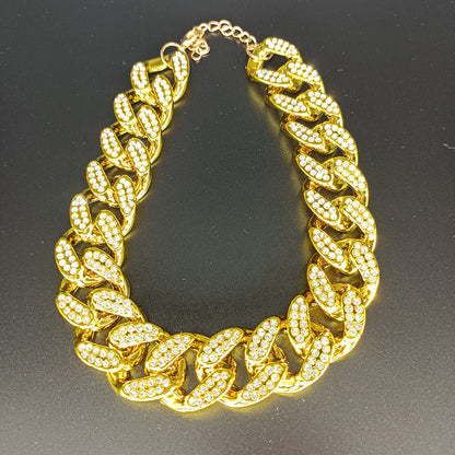 Pet Fashion Simple Diamond Gold Necklace
