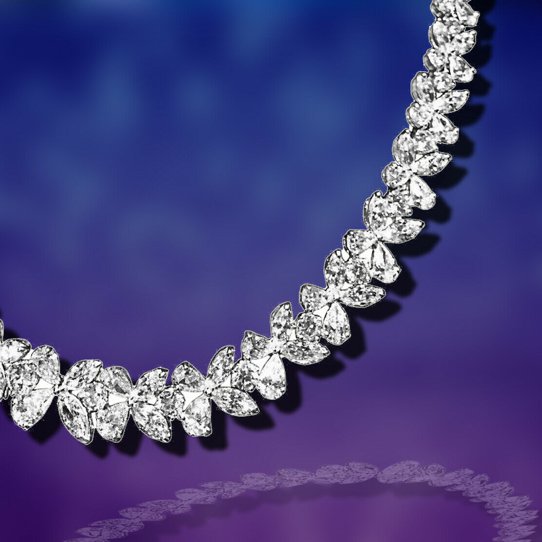 DIAMOND NECKLACE MULTI-SHAPE DIAMOND SET PRETTY DIAMOND NECKLACE SET DIAMOND