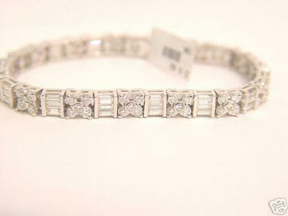 75 ROUND BRILLIANT CUT AND 45 BAGUETTE CUT DIAMOND TENNIS BRACELET
