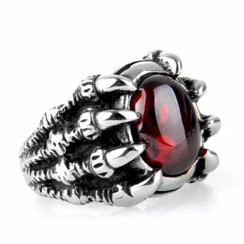Fashion Domineering with Ruby Ring for Men'S Personality Retro Chinese Dragon Cl