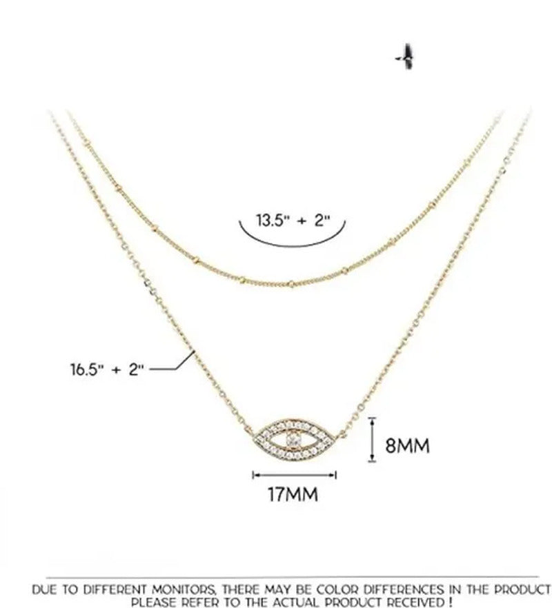 Layered Necklace Pendant Handcrafted 18K Gold Plated Delicate Circle Gold Neckla