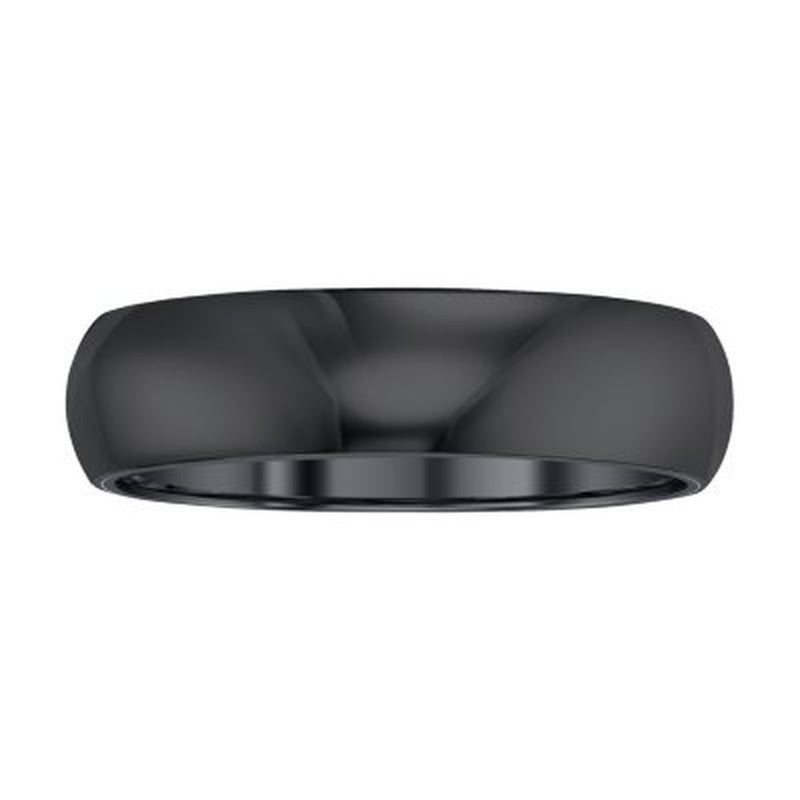 Men'S 6Mm Half round Black Tungsten Band