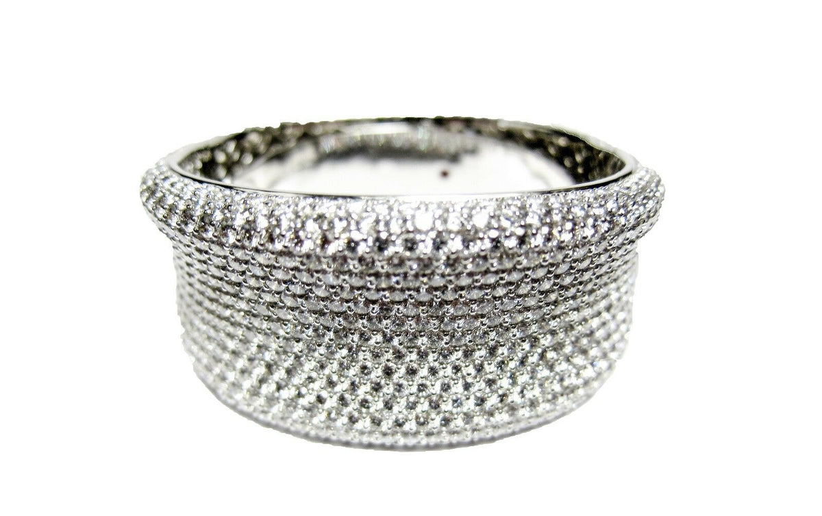 ROBERTO COIN STAMPED ORIGINAL BANGLE DIAMOND ROUND BRILLIANT PRONG SET DIAMOND