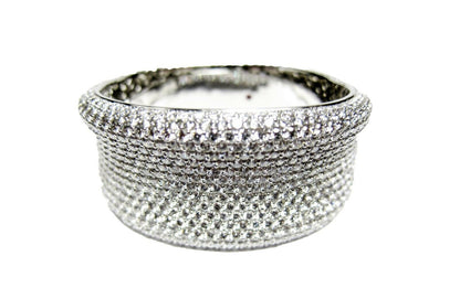 ROBERTO COIN STAMPED ORIGINAL BANGLE DIAMOND ROUND BRILLIANT PRONG SET DIAMOND