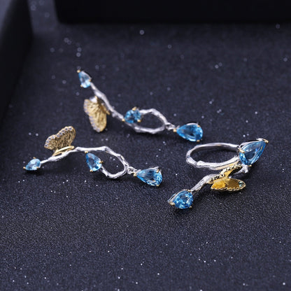Natural Topaz Simple Natural Wind Butterfly Ring