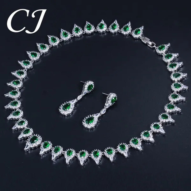CANDICE Stunning Pave Yellow Citrine Luxury Jewelry Pear Shape CZ Crystal Choker