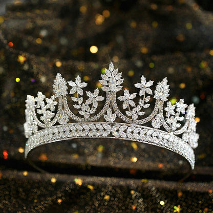 Women'S Engagement Jewelry Set, High Quality CZ Wedding Bridal Tiara Crown Neckl