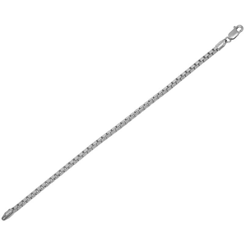 Italian Sterling Silver Diamond-Cut Box Chain Bracelet, 8.5"