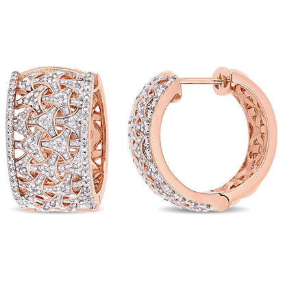 Miabella Women'S 3/4 Carat T.W. Diamond Filigree Vintage Huggie Hoop Earrings in