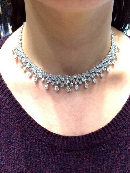 diamond pear shape marquise round brilliant shape necklace
