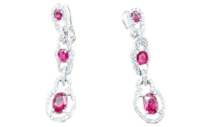 ruby three graduated set each round brilliant diamond