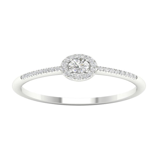 Imperial 1/5Ct TDW Diamond 10K White Gold round Diamond Halo Promise Ring (H-I,