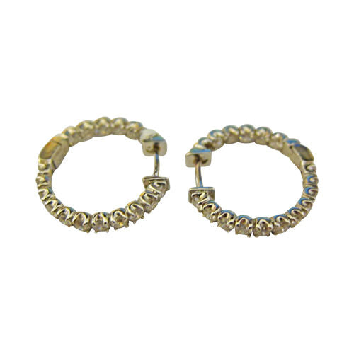 DIAMOND ROUND BR SHAPE HOOP EARRING INSIDE OUTSIDE SET