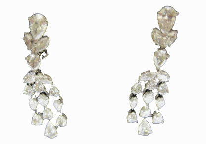 DIAMOND EARRING PEAR MARQUISE SHAPE DANGLE STYLE SET DIAMOND EARRING