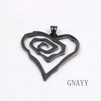 Black Marilyn Manson Heart ROSE Charm NEW MM Rose TOP round Chain 18-36Inch Neck