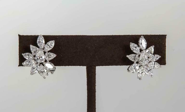 Incredible Emerald Diamond Platinum Drop Earrings