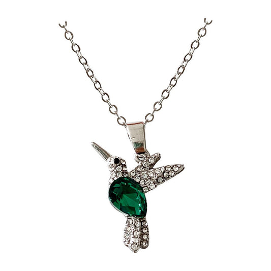 European and Americans Vintage Silver Bird Nature Style Turquoise Bird Necklace