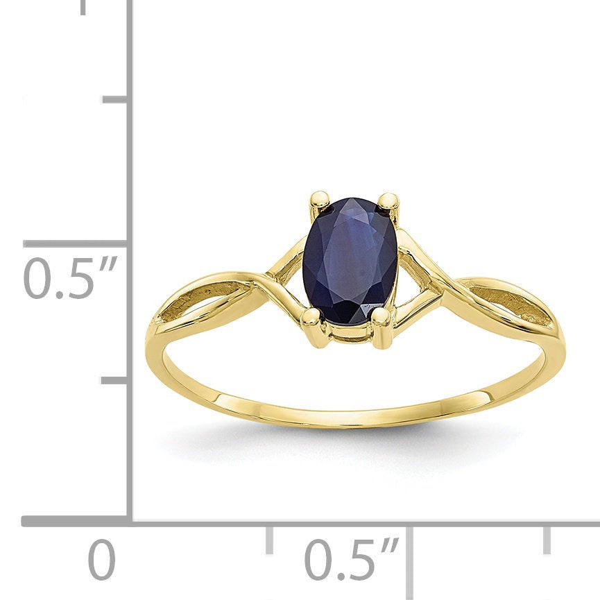10 Karat Yellow Gold Genuine Sapphire Birthstone Ring