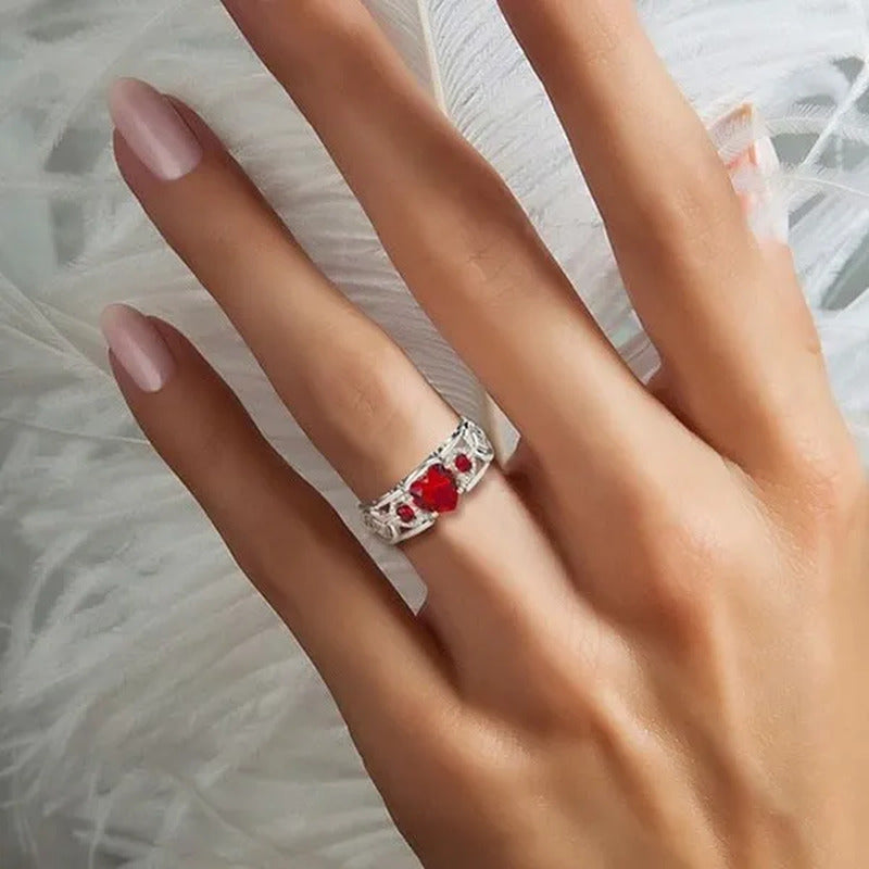 New Exquisite Women'S Fashion Couple'S Ring 925 Sterling Silver Natural Morganit
