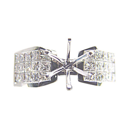 DIAMOND 30 PRINCESS SHAPE INVISIBLE SET 5X3 ROW SETTING DIAMOND ENGAGEMENT RING