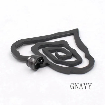 Black Marilyn Manson Heart ROSE Charm NEW MM Rose TOP round Chain 18-36Inch Neck