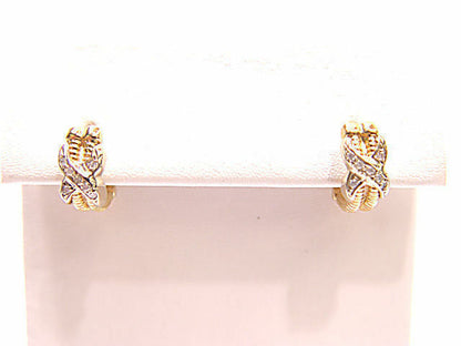 $1,000 RETAIL ROUND DIAMONDS SET SWIRL DESIGN .20 CT G SI2 EARRING 14 K GOLD