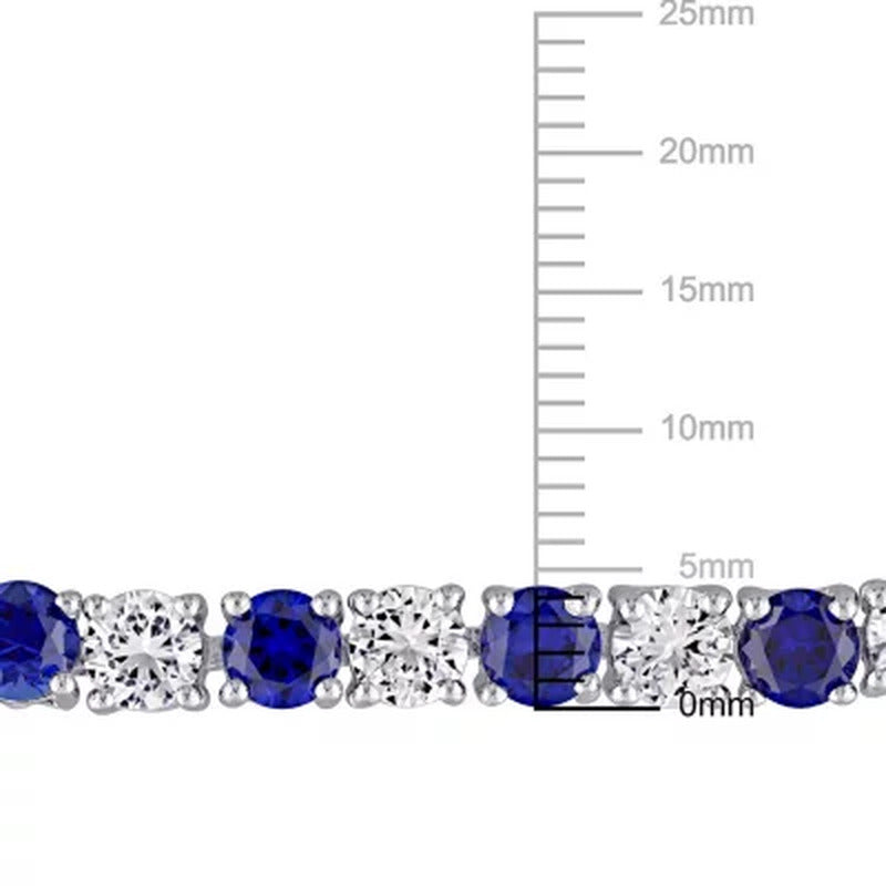 Created Gemstone Tennis Bracelet in Sterling Silver, 7.25"
