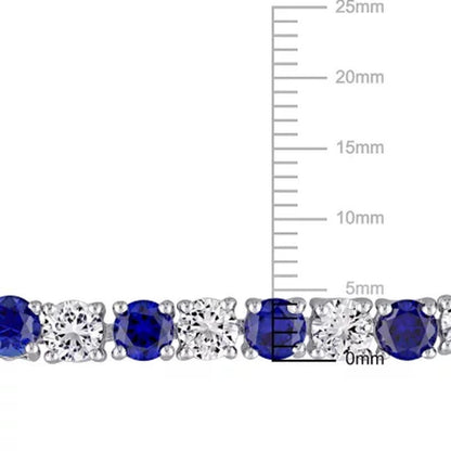 Created Gemstone Tennis Bracelet in Sterling Silver, 7.25"