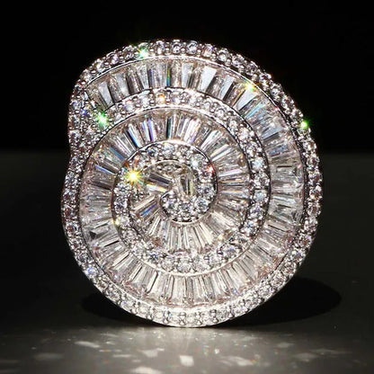 Gorgeous 925 Silver Crown Natural Gemstones White Sapphire Birthstone Bride Wedd