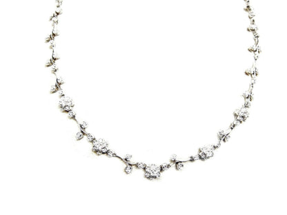 1.40 CT DIAMOND FLUERETTE 14 K GOLD NECKLACE