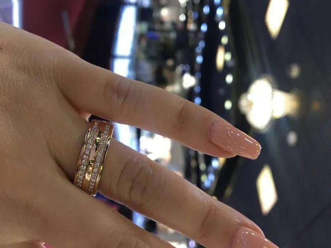 Luxury Fashion Brilliant Natural White Sapphire Gemstone Ring Wedding Band Engag