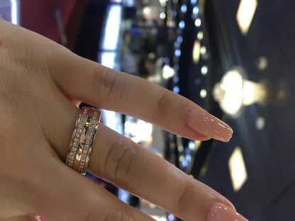 Luxury Fashion Brilliant Natural White Sapphire Gemstone Ring Wedding Band Engag