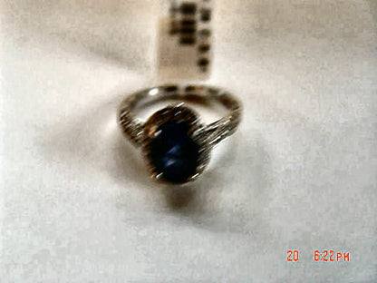 AGL CERTIFICATE NATURAL SAPPHIRE OVAL SHAPE DIAMOND ROUND BRILLIANT SHAPE RING