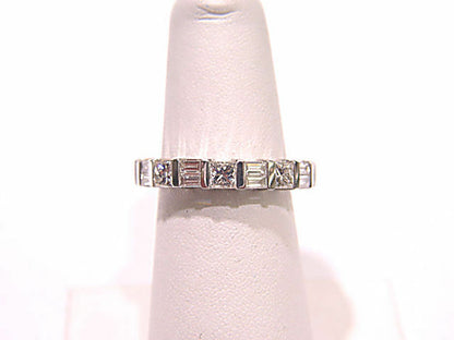 3.07 CT 9 PRINCESS CUT 18 BAGUETTE CUT DIAMOND ALL AROUND ETERNITY BAND 18 K