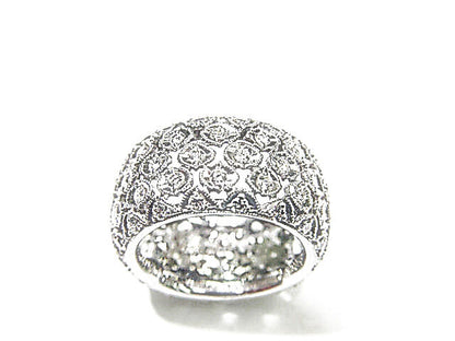 1.60 CT ROUND BRILLIANT DIAMOND ETERNITY BAND 18 K WHITE GOLD WIDE DIAMOND BAND