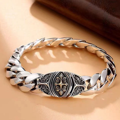 Men'S and Women'S Fashion Sterling Silver Cross Bracelet
