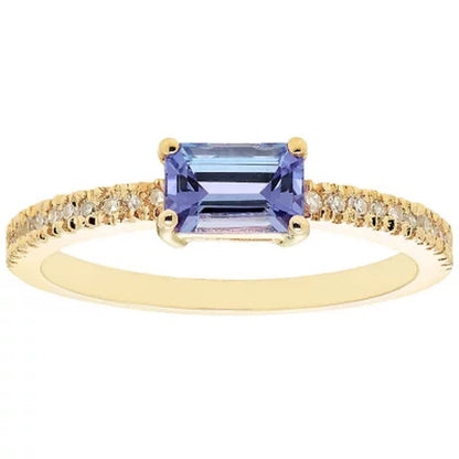 Genuine Tanzanite and 0.11 CT. T.W. Diamond Ring in 14K Gold