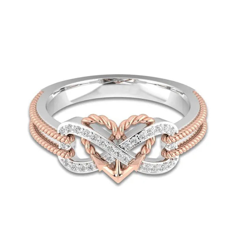 Delysia Kinghigh-Quality Exquisite Two-Color Rose Gold/Black Filled Ring Female