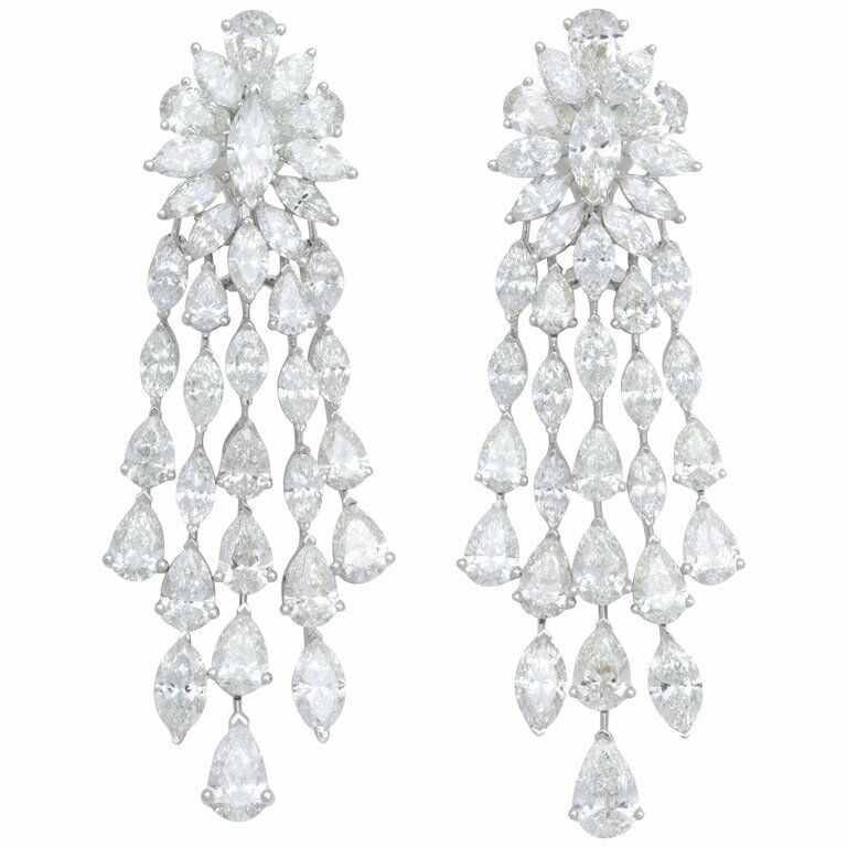 Diamond 36.41 carats of marquise and pear shape diamonds set in 18k white gold.