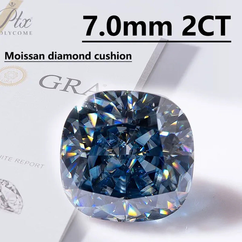 Best Loose Gemstones Moissanite Diamond Excellent Crushed Ice Cushion Cut Dark V