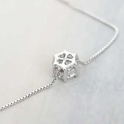 Women Simple Trendy Zircon Rhinestone Choker Necklace Shine Diamond Silver Chain